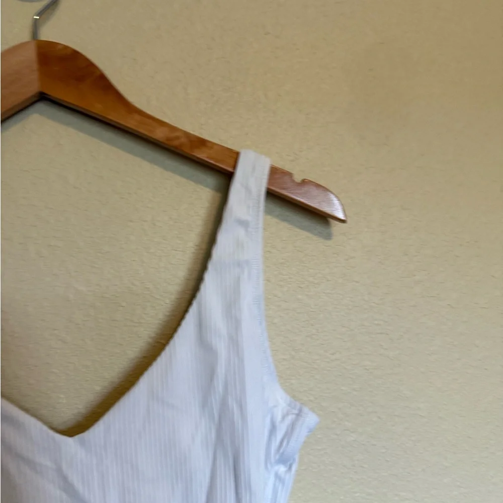 Andie Open Back The Ibiza One Piece Rib Swimsuit in White M